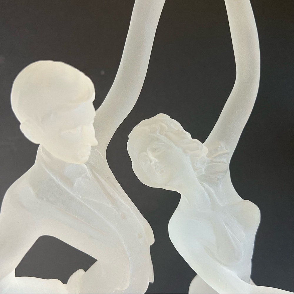 Elegant Dancing Couple Sculpture Frosted 18” - Picture 6 of 7
